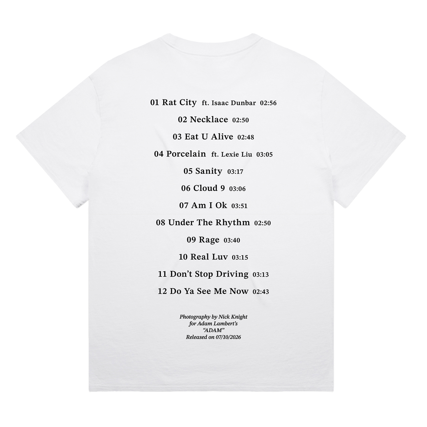 ADAM Statue Photo Tee (White) + SIGNED CD Bundle
