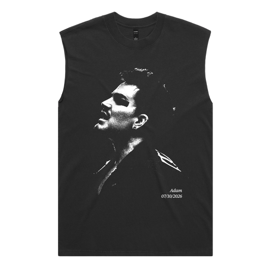 "Into U, Into Me" Sleeveless Tee (Faded Black)