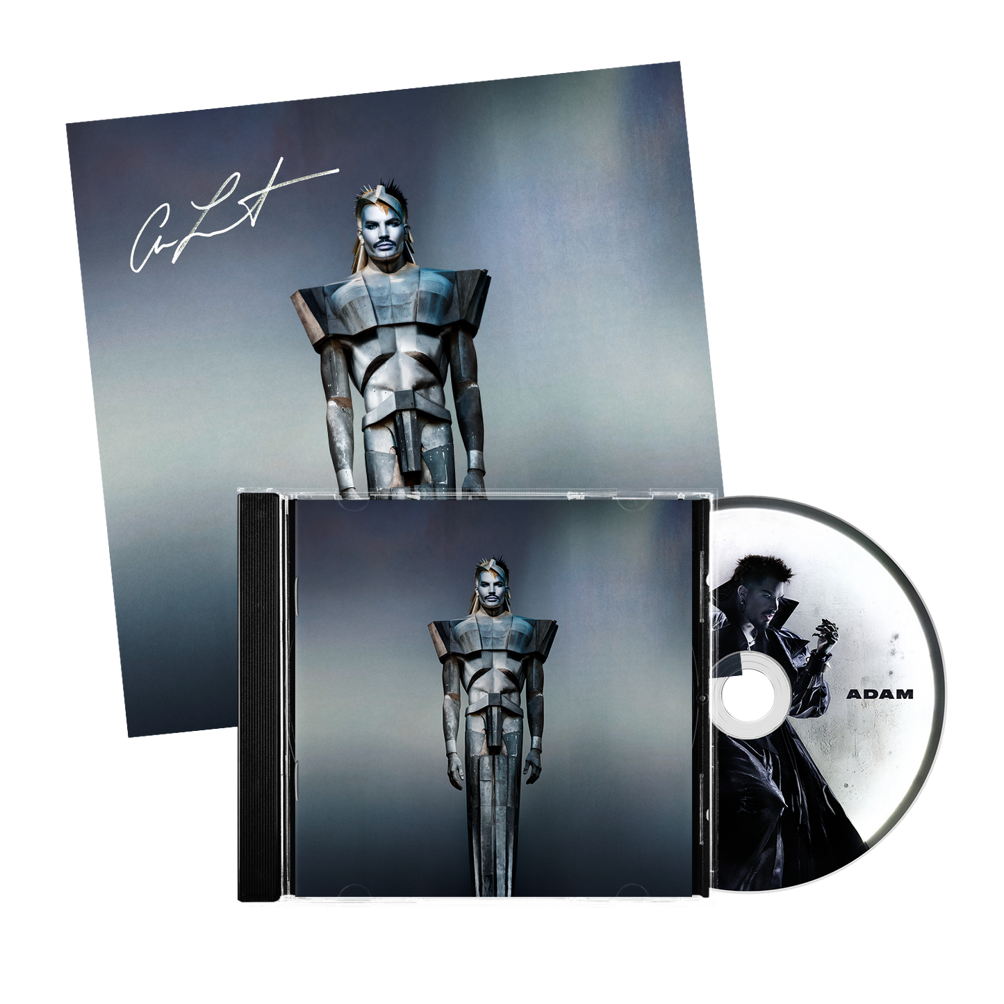 ADAM Statue Photo Tee (White) + SIGNED CD Bundle
