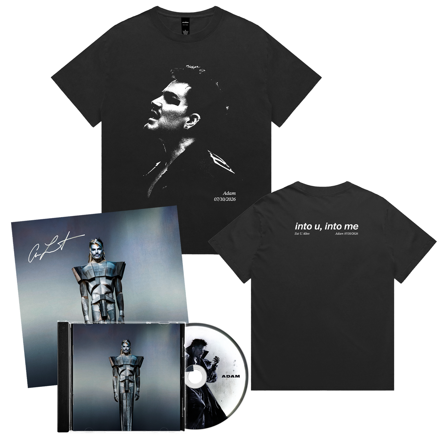 "Into U, Into Me" Portrait Tee (Faded Black) + SIGNED CD Bundle