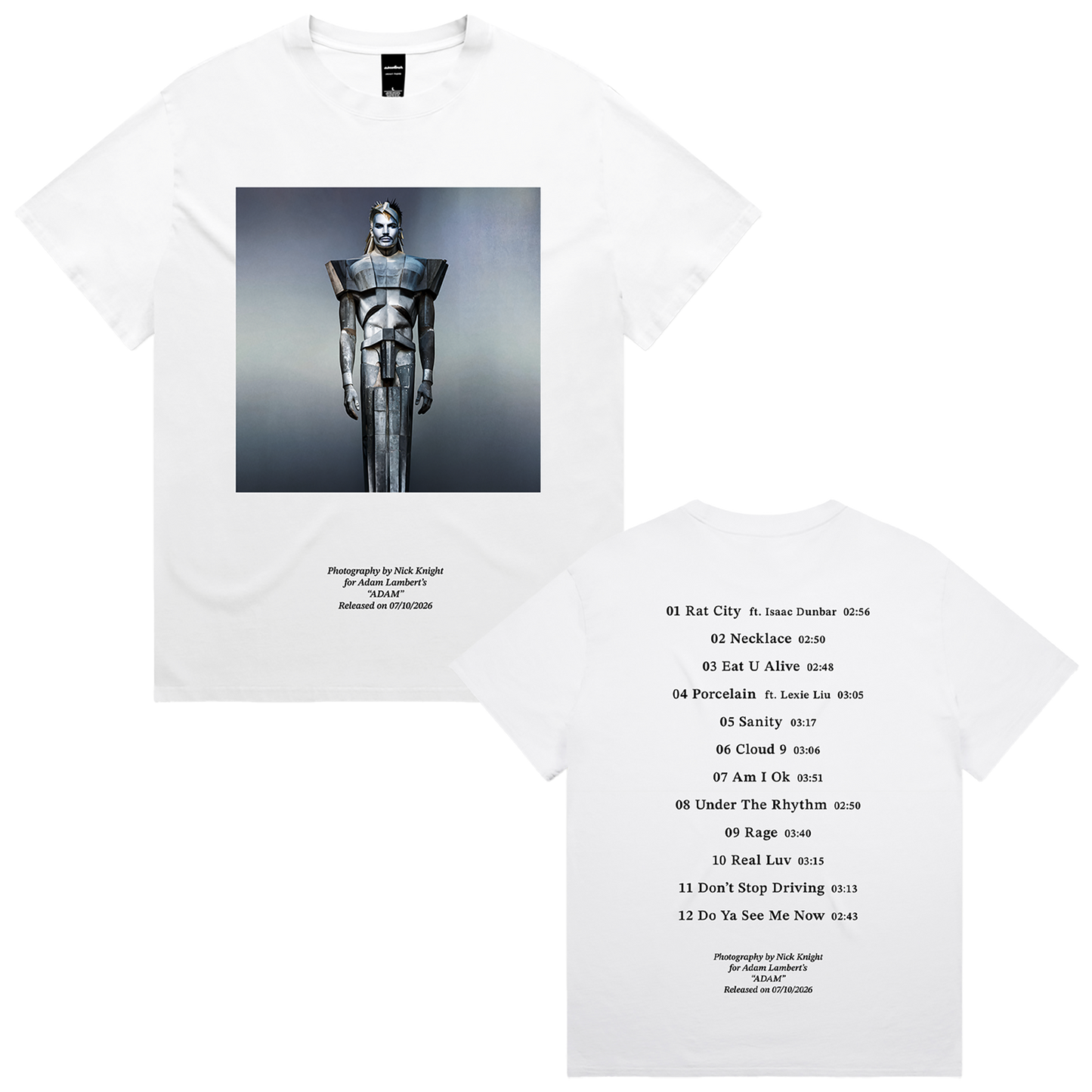Adam Lambert (ADAM Statue Photo White) T-Shirt